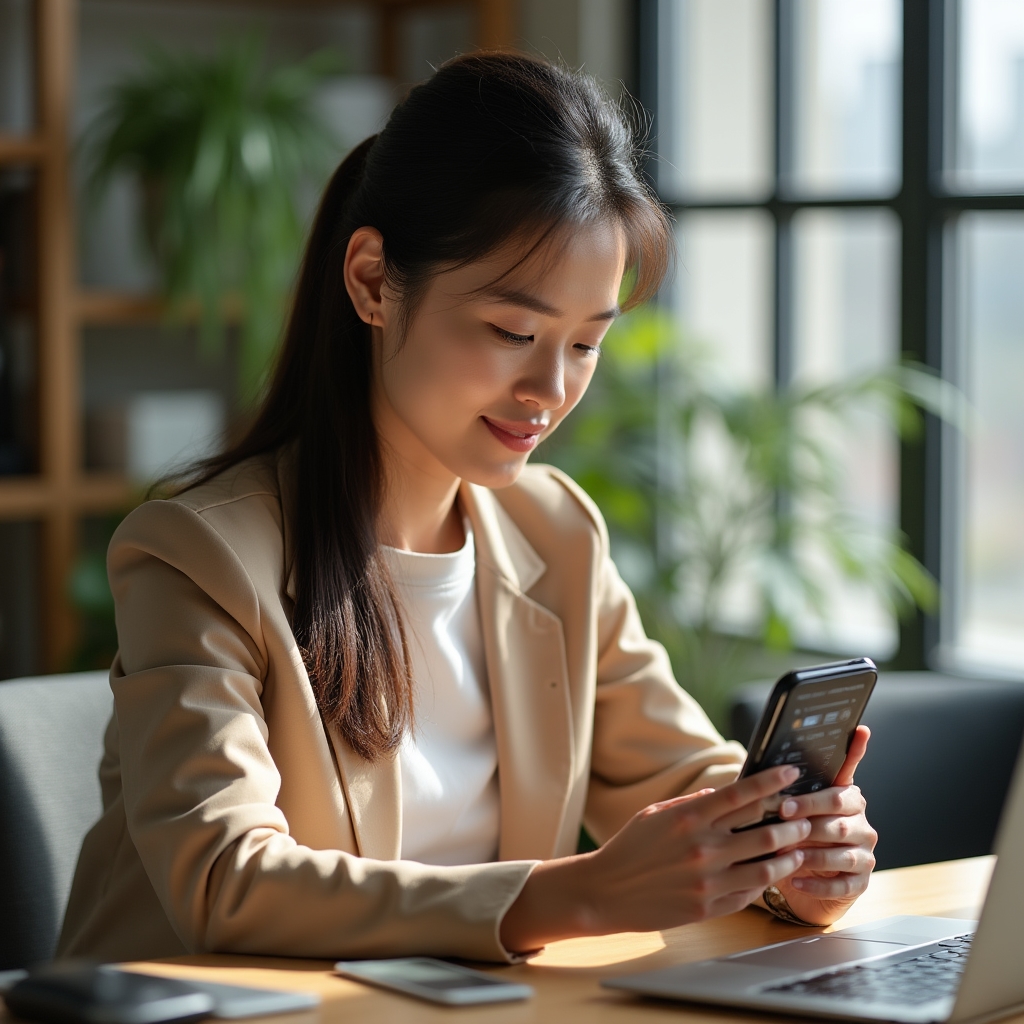 Persona ajustando las preferencias de anuncios y contenido en la configuración de una aplicación móvil